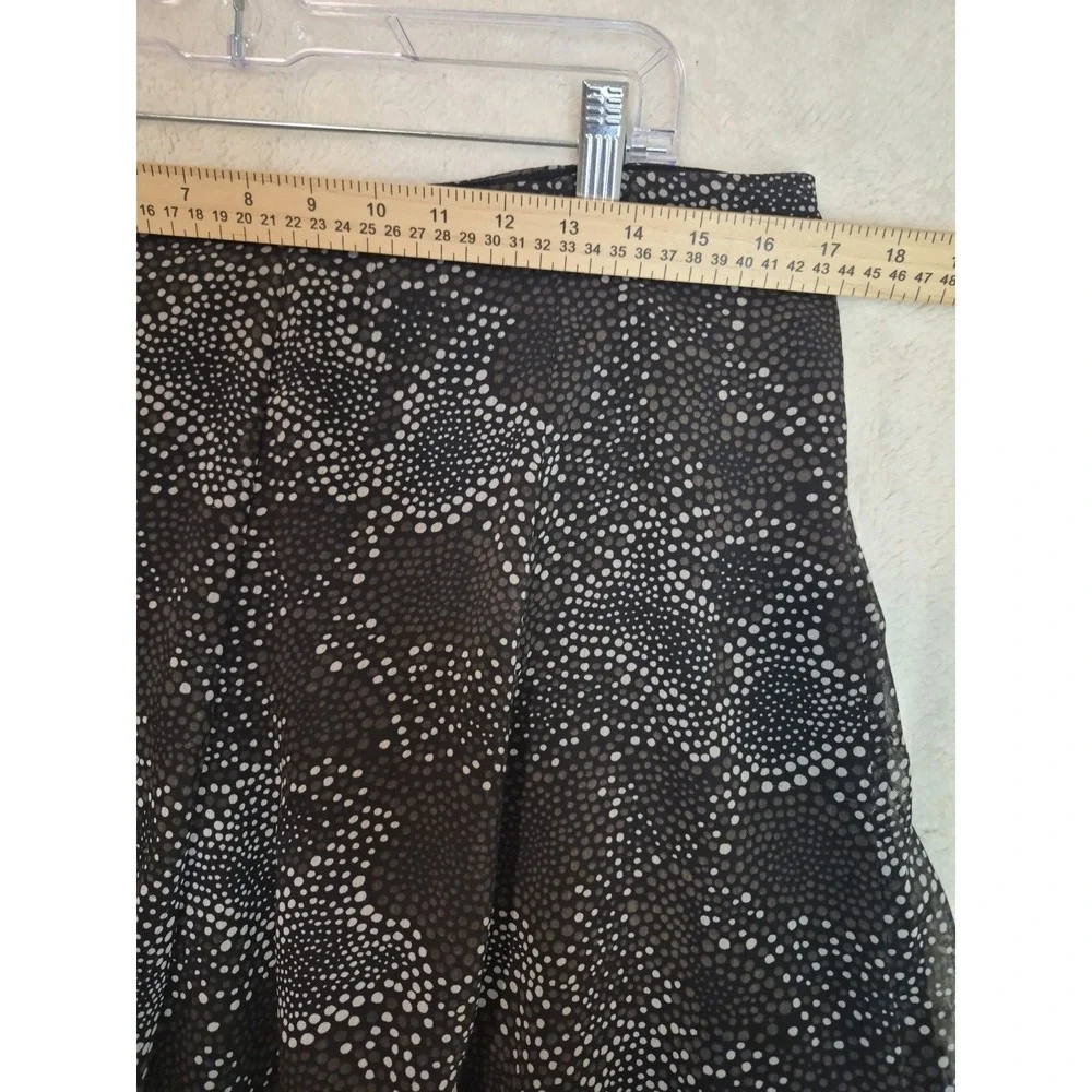 GEOFFREY BEENE‎ SPORT BLACK BROWN-CREAM DOTS LINED SKIRT SIZE 10
